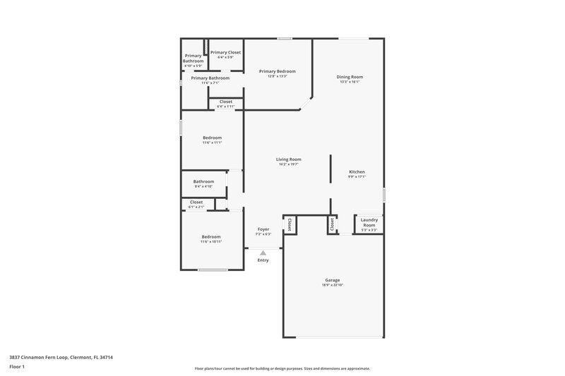 2,310/Mo, 3837 Cinnamon Fern Loop Clermont, FL 34714 Floor Plan View