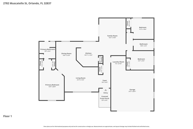 2,430/Mo, 2782 Muscatello St Orlando, FL 32837 Floor Plan View