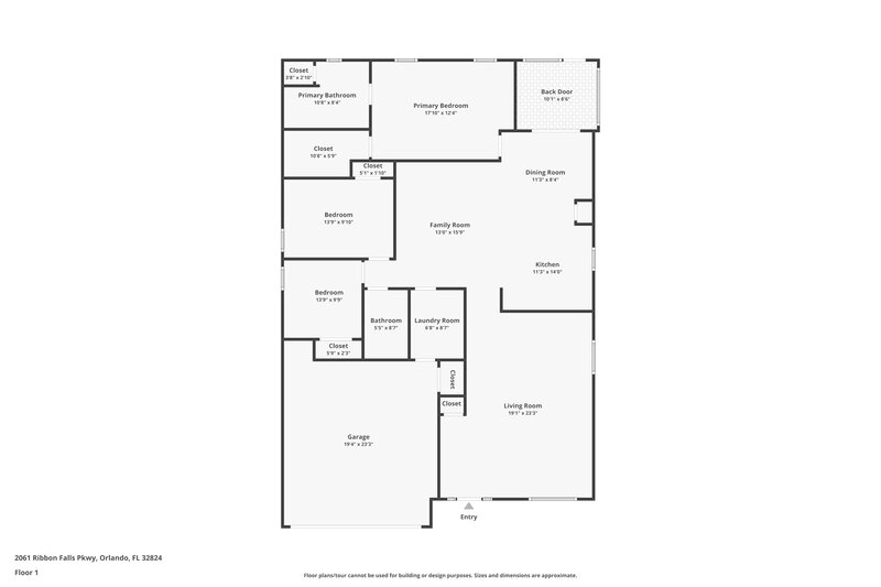 2,275/Mo, 2061 Ribbon Falls Pkwy Orlando, FL 32824 Floor Plan View