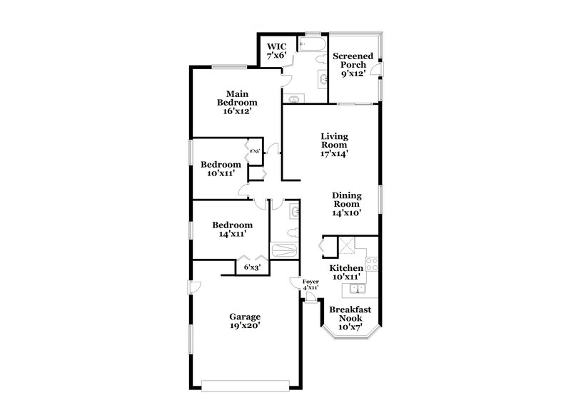 2,405/Mo, 4262 Sandhurst Dr Orlando, FL 32817 Floor Plan View
