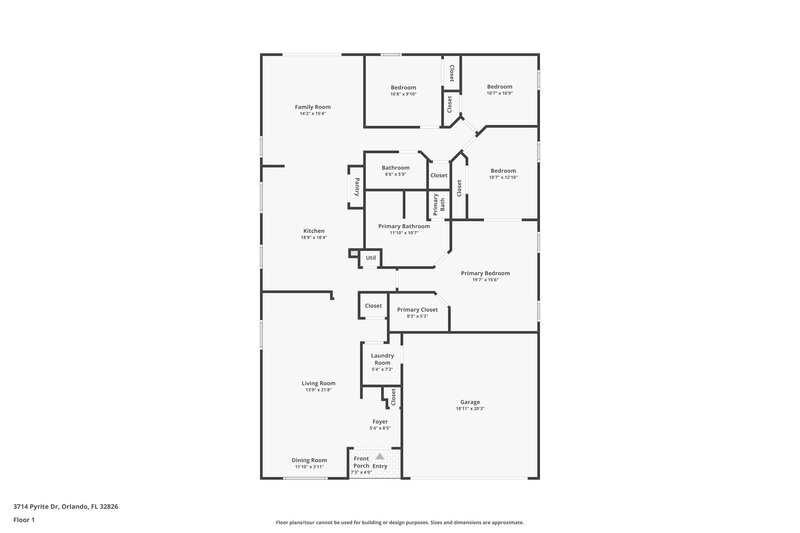 2,485/Mo, 3714 Pyrite Drive Orlando, FL 32826 Floor Plan View