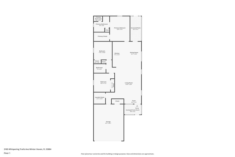 1,970/Mo, 3185 Whispering Trails Ave Winter Haven, FL 33884 Floor Plan View