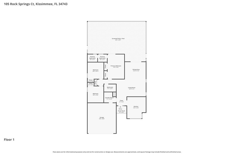 2,405/Mo, 105 Rock Springs Ct Kissimmee, FL 34743 Floor Plan View