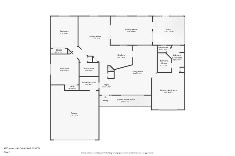 2,080/Mo, 4803 Jeanette Ct Saint Cloud, FL 34771 Floor Plan View