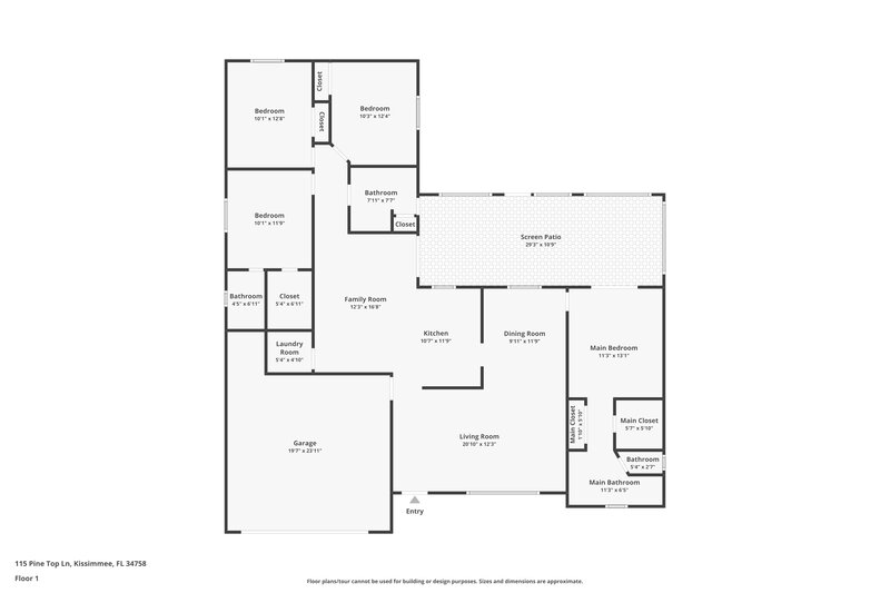 2,275/Mo, 115 Pine Top Ln Kissimmee, FL 34758 Floorplan View