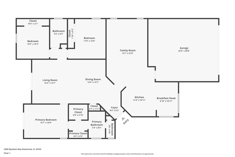 1,920/Mo, 2206 Wyndam Way Kissimmee, FL 34743 Floor Plan View