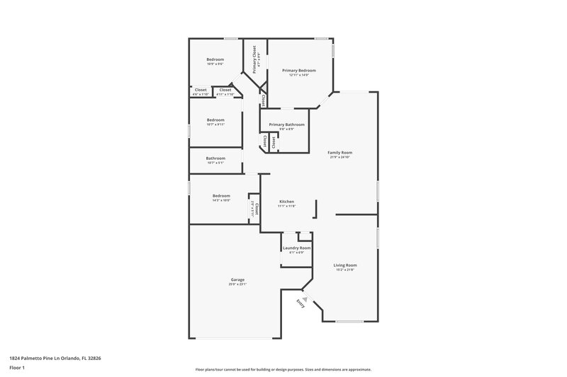 2,350/Mo, 1824 Palmetto Pine Ln Orlando, FL 32826 Floor Plan View