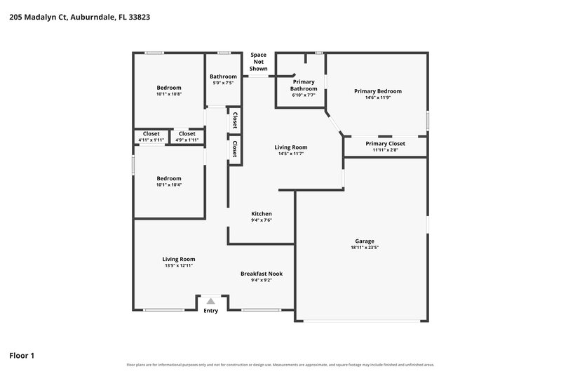 1,885/Mo, 205 Madalyn Ct Auburndale, FL 33823 Floor Plan View