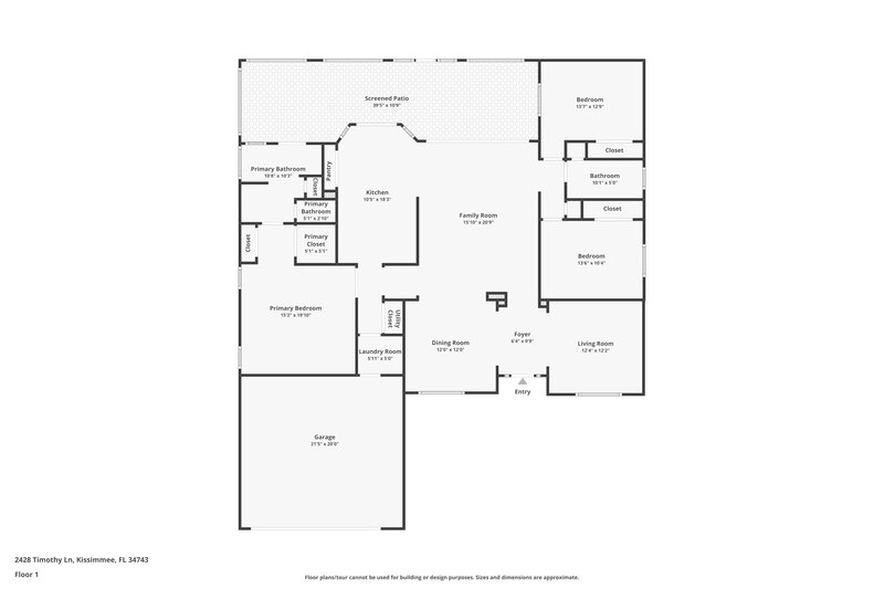 3,480/Mo, 2428 Timothy Ln Kissimmee, FL 34743 Floor Plan View