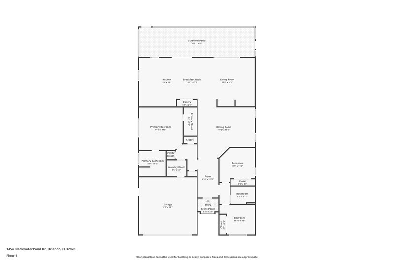 2,310/Mo, 1454 Blackwater Pond Dr Orlando, FL 32828 Floor Plan View