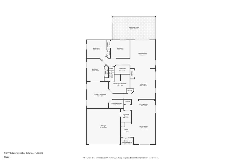 2,455/Mo, 14677 Kristenright Ln Orlando, FL 32826 Floor Plan View