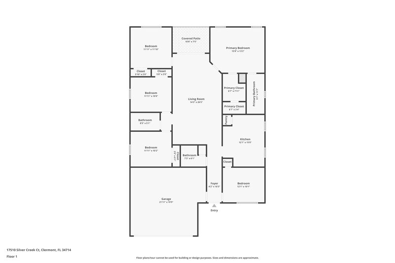 2,420/Mo, 17510 Silver Creek Ct Clermont, FL 34714 Floor Plan View