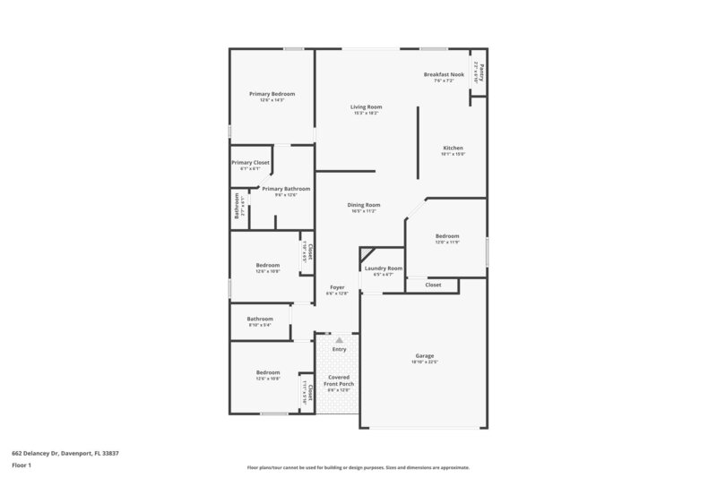 2,000/Mo, 662 Delancey Dr Davenport, FL 33837 Floorplan View