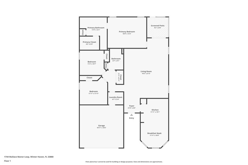 1,895/Mo, 1744 Wallace Manor Loop Winter Haven, FL 33880 Floor Plan View