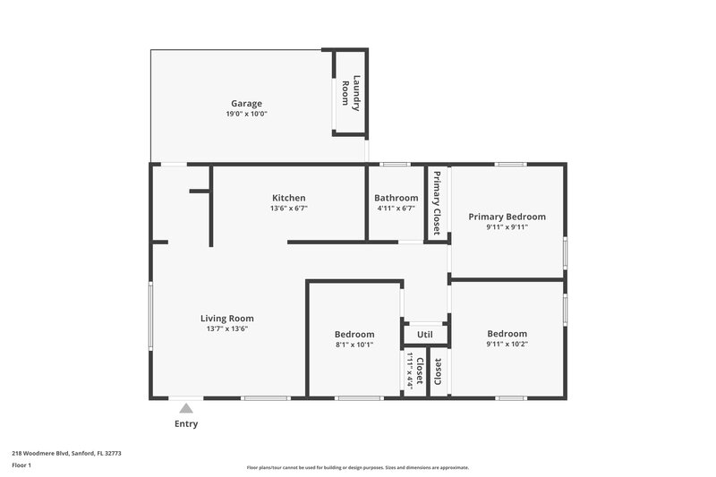 1,580/Mo, 218 Woodmere Blvd Sanford, FL 32773 Floor Plan View