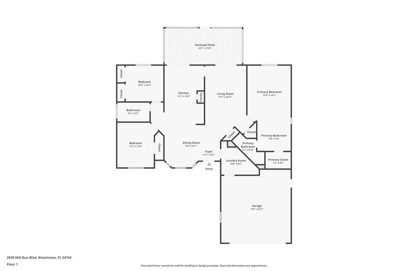 2,195/Mo, 2929 Mill Run Boulevard Kissimmee, FL 34744 Floor Plan View