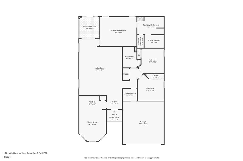 2,230/Mo, 4921 Windbourne Way Saint Cloud, FL 34772 Floor Plan View