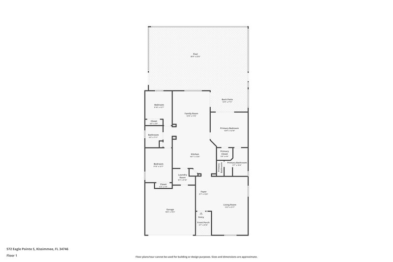 2,205/Mo, 572 Eagle Pointe S Kissimmee, FL 34746 Floor Plan View