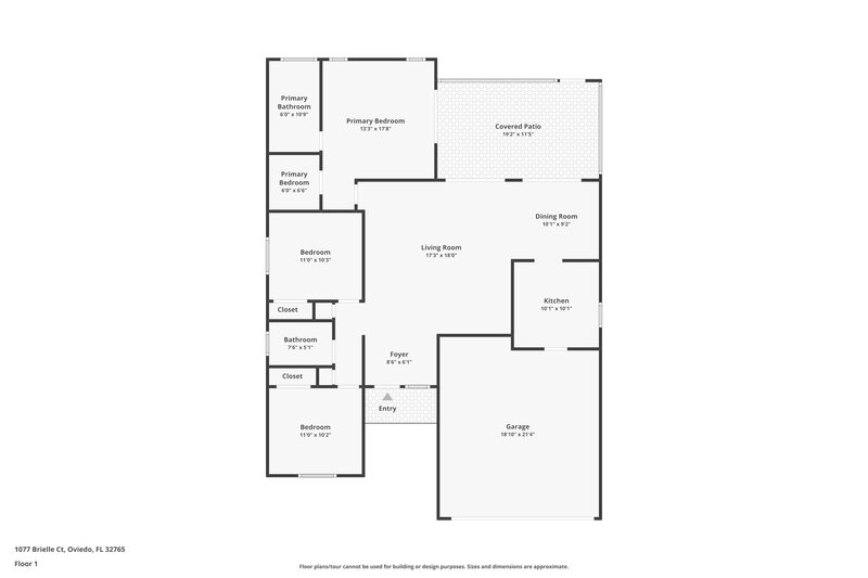 2,330/Mo, 1077 Brielle Court Oviedo, FL 32765 Floor Plan View