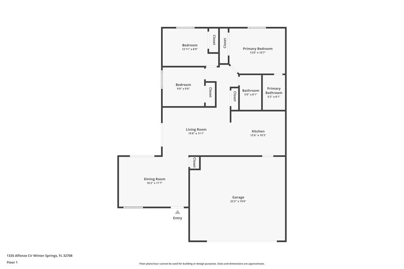 2,950/Mo, 1335 Alfonzo Cir Winter Springs, FL 32708 Floor Plan View