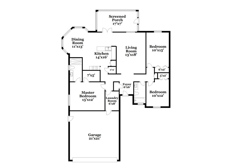 1,940/Mo, 613 Deauville Court Kissimmee, FL 34758 Floor Plan View