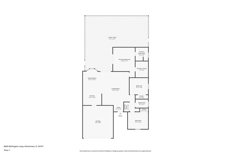 2,035/Mo, 8669 Wellington Loop Kissimmee, FL 34747 Floor Plan View