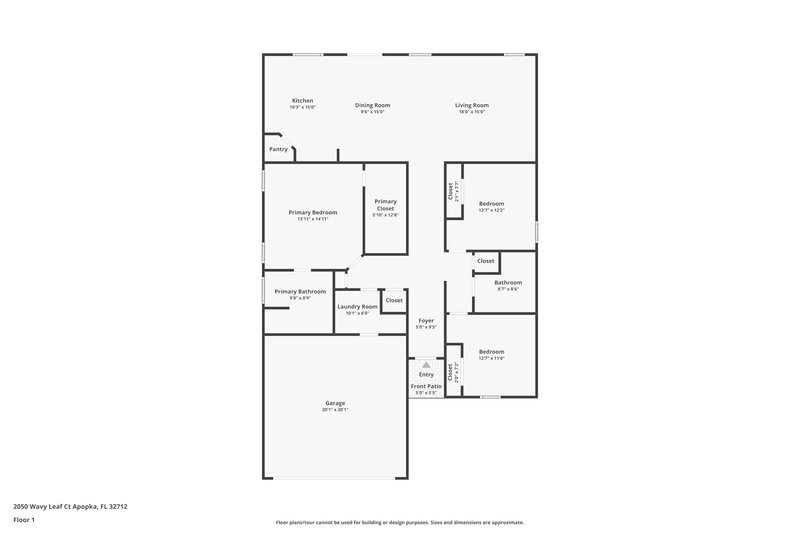 2,265/Mo, 2050 Wavy Leaf Court Apopka, FL 32712 Floorplan View