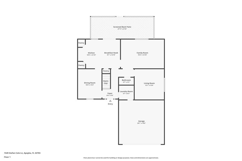 2,590/Mo, 1549 Stefan Cole Lane Apopka, FL 32703 Floor Plan View