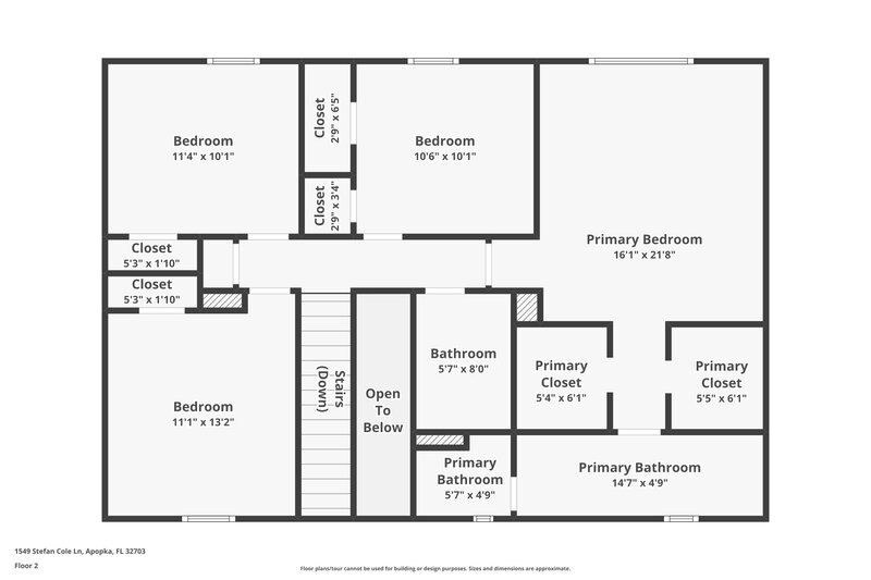 2,590/Mo, 1549 Stefan Cole Lane Apopka, FL 32703 Floor Plan View 2