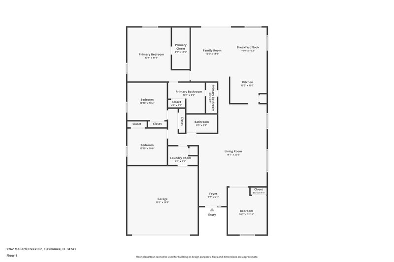 2,215/Mo, 2262 Mallard Creek Cir Kissimmee, FL 34743 Floor Plan View
