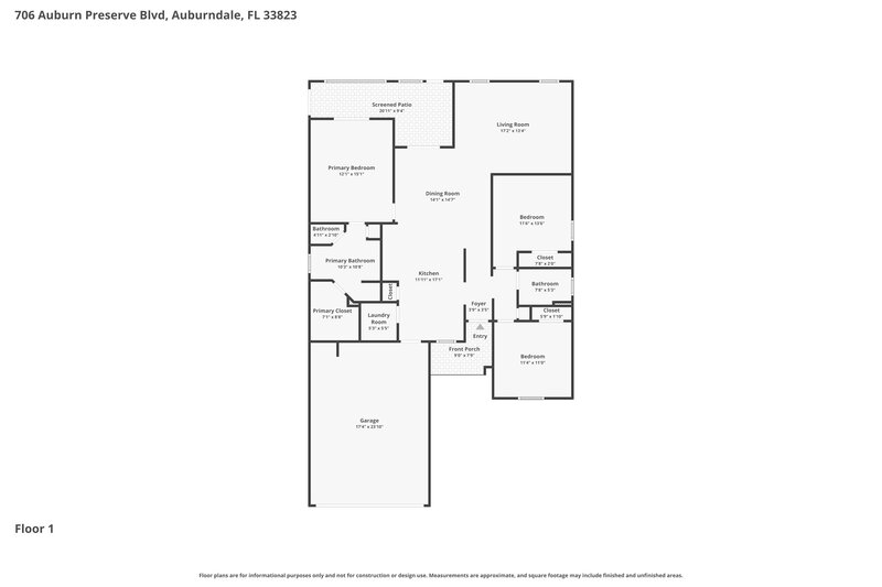 2,075/Mo, 706 Auburn Preserve Blvd Auburndale, FL 33823 Floor Plan View