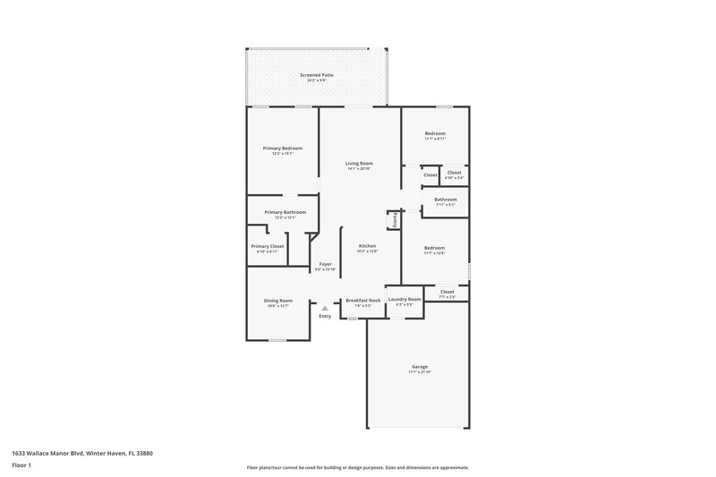 2,125/Mo, 1633 Wallace Manor Boulevard Winter Haven, FL 33880 Floor Plan View