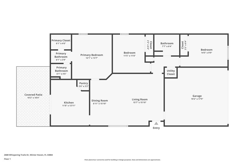1,770/Mo, 2688 Whispering Trails Drive Winter Haven, FL 33884 Floor Plan View