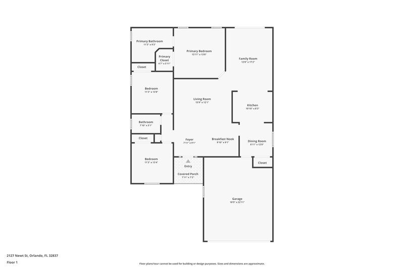 2,350/Mo, 2127 Newt Street Orlando, FL 32837 Floor Plan View