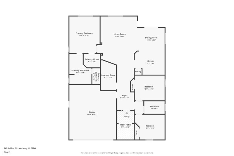 2,185/Mo, 948 Delfino Pl Lake Mary, FL 32746 Floor Plan View