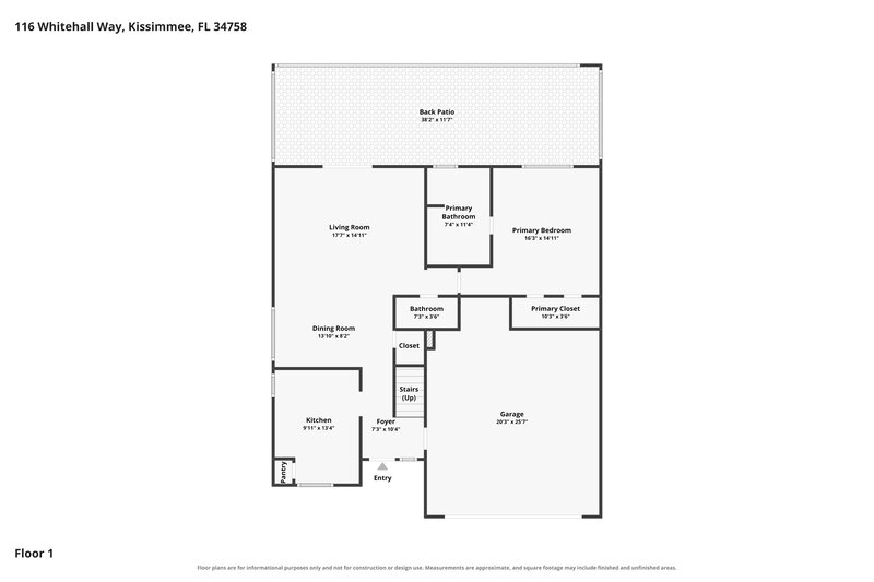 1,950/Mo, 116 Whitehall Way Kissimmee, FL 34758 Floor Plan View