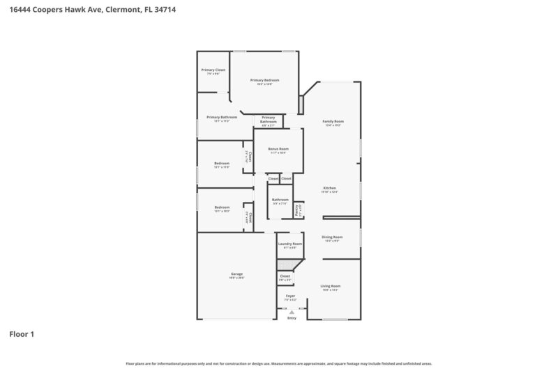 2,245/Mo, 16444 Coopers Hawk Avenue Clermont, FL 34714 Floorplan View