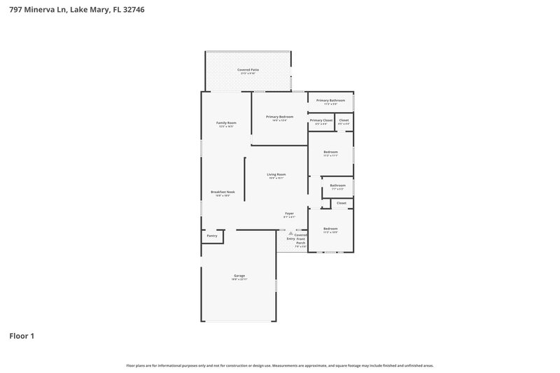 2,400/Mo, 797 Minerva Lane Lake Mary, FL 32746 Floor Plan View