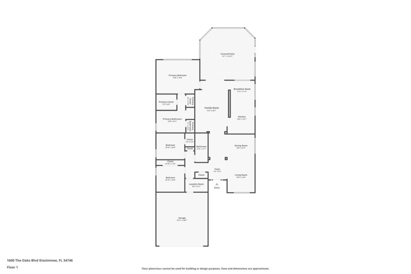 2,020/Mo, 1600 The Oaks Boulevard Kissimmee, FL 34746 Floorplan View