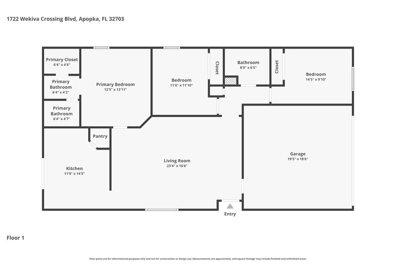 2,185/Mo, 1722 Wekiva Crossing Blvd Apopka, FL 32703 Floor Plan View