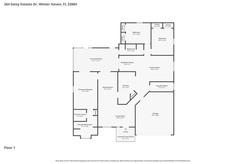 2,095/Mo, 264 Daisy Estates Drive Winter Haven, FL 33884 Floor Plan View
