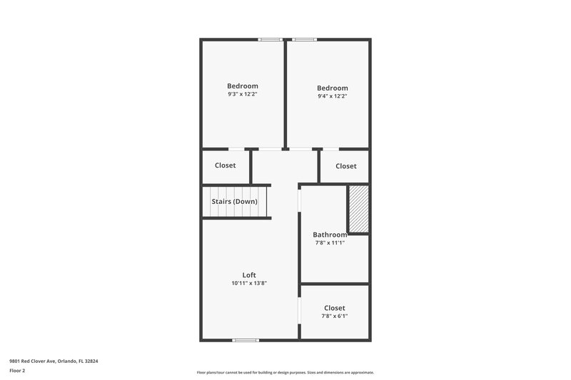2,000/Mo, 9801 Red Clover Avenue Orlando, FL 32824 Floor Plan View 2