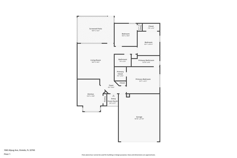 2,015/Mo, 1063 Alpug Ave Oviedo, FL 32765 Floor Plan View