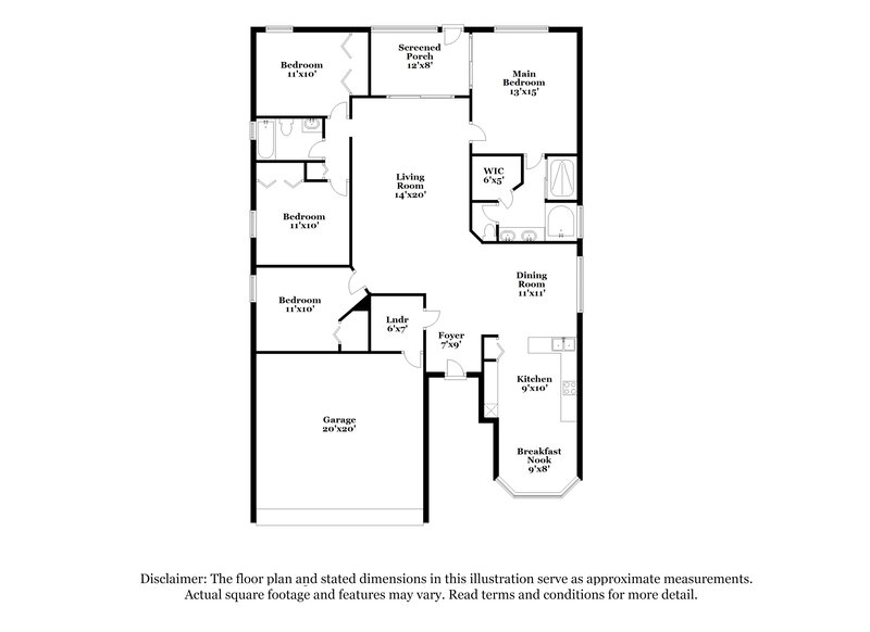 2,330/Mo, 4059 Boca Woods Dr Orlando, FL 32826 Floor Plan View