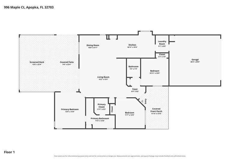 0/Mo, 996 Maple Ct Apopka, FL 32703 Floor Plan View