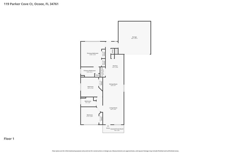 2,300/Mo, 119 Parker Cove Ct Ocoee, FL 34761 Floor Plan View