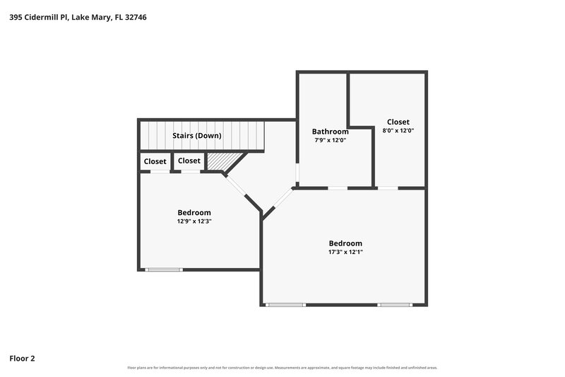 2,595/Mo, 395 Cidermill Pl Lake Mary, FL 32746 Floor Plan View 2