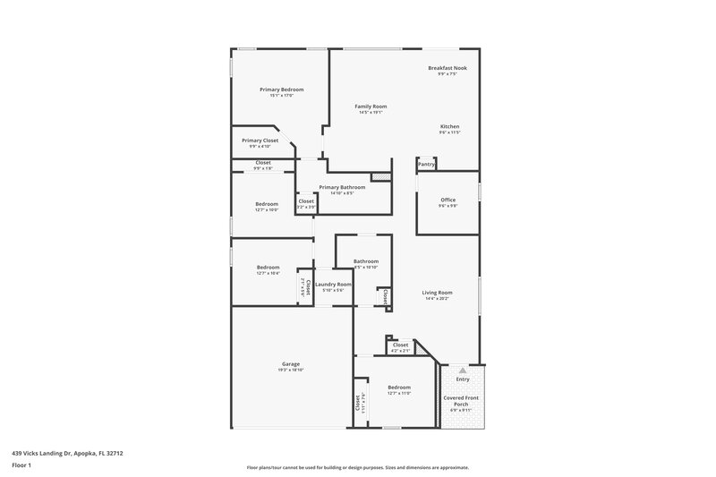 2,435/Mo, 439 Vicks Landing Dr Apopka, FL 32712 Floor Plan View