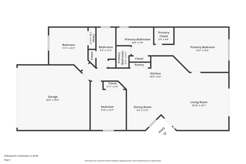 2,760/Mo, 2160 Jessa Dr Kissimmee, FL 34743 Floor Plan View