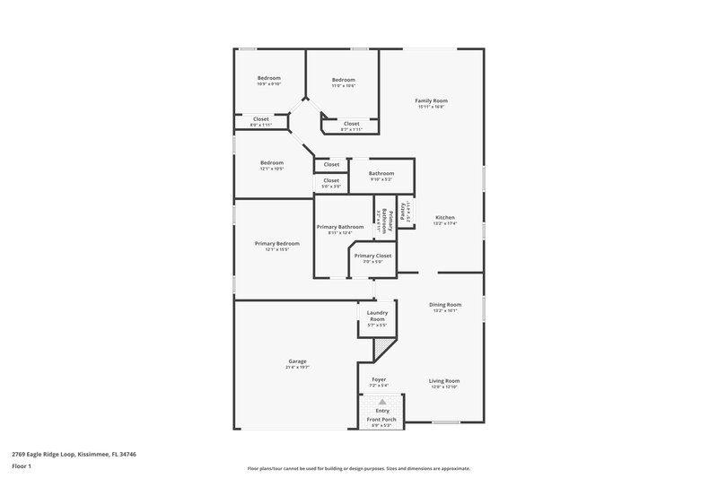 2,760/Mo, 2769 Eagle Ridge Loop Kissimmee, FL 34746 Floor Plan View